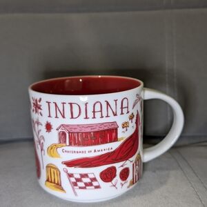 Starbucks Indiana Red and White Mug